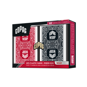 Copag WSOP 100% Plastic Playing Cards - Standard Size (Poker) Jumbo Index Black/Red Double Deck Set