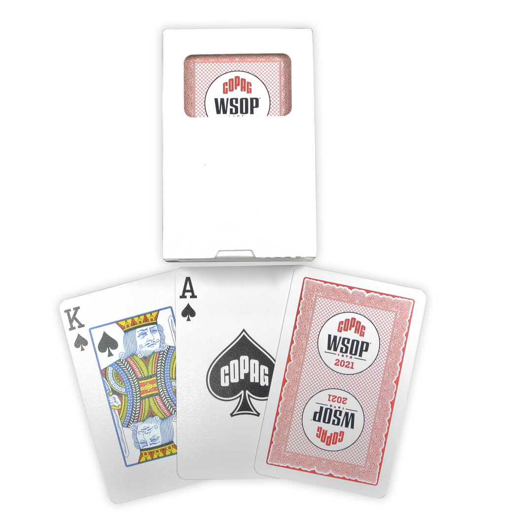 Copag 2021 WSOP 100% Plastic Playing Cards - Bridge Size Regular Index Single Deck Red