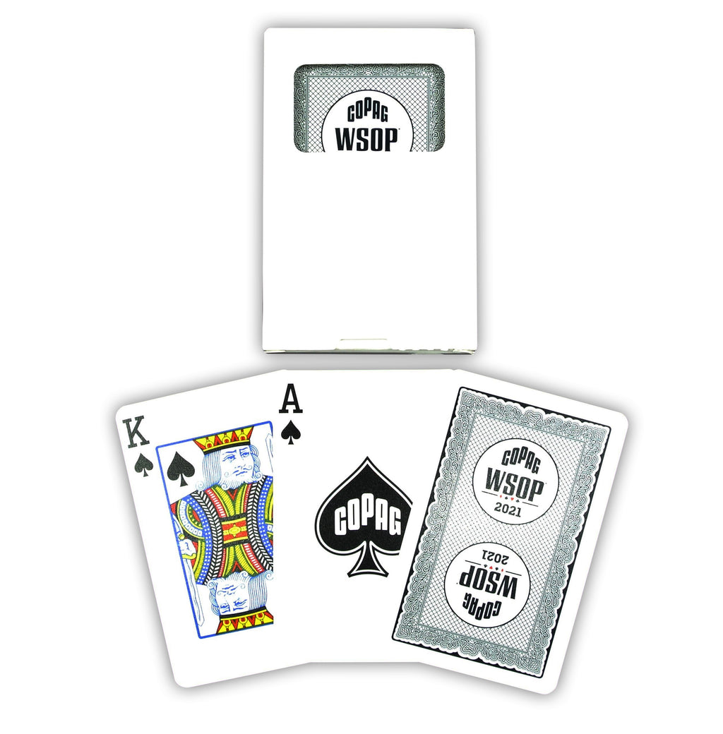 Copag 2021 WSOP 100% Plastic Playing Cards - Bridge Size Regular Index Single Deck Black